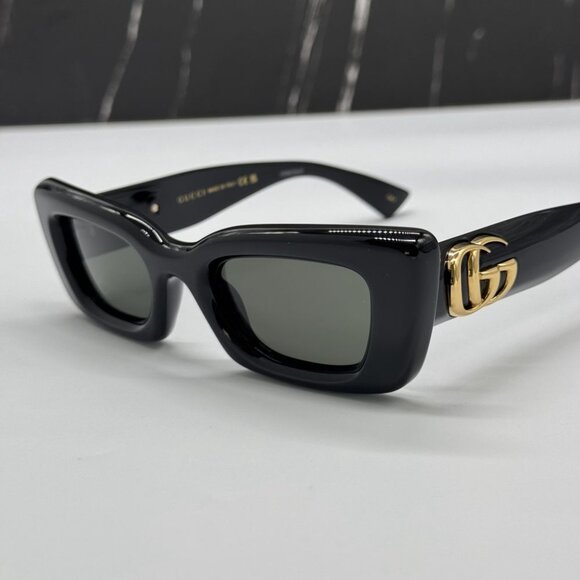 NEW GG1827S 001 GUCCI SHINY BLACK WOMEN GUCCI SUNGLASSES - Picture 6 of 13